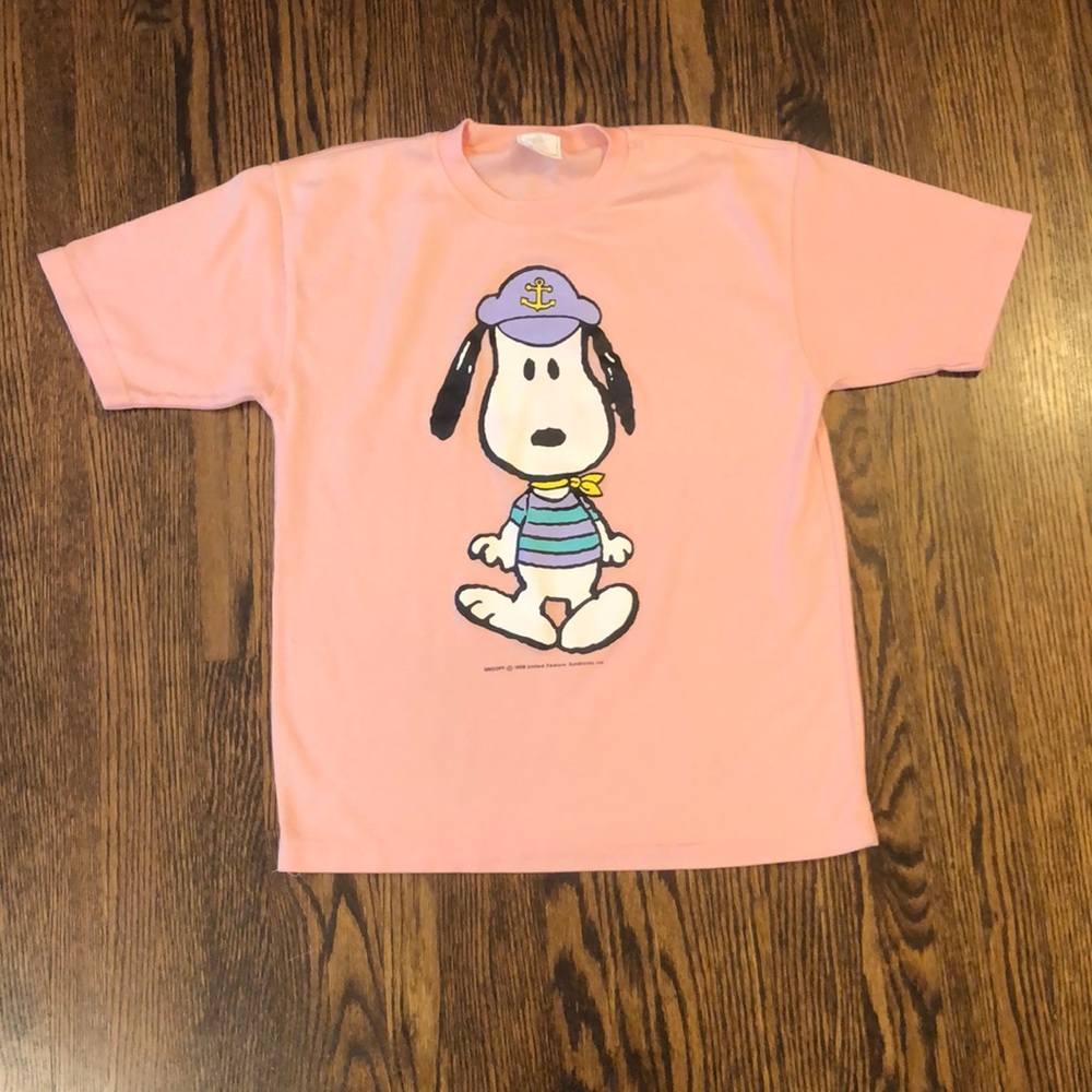 Vintage Peanuts Pink Snoopy Graphic Tee